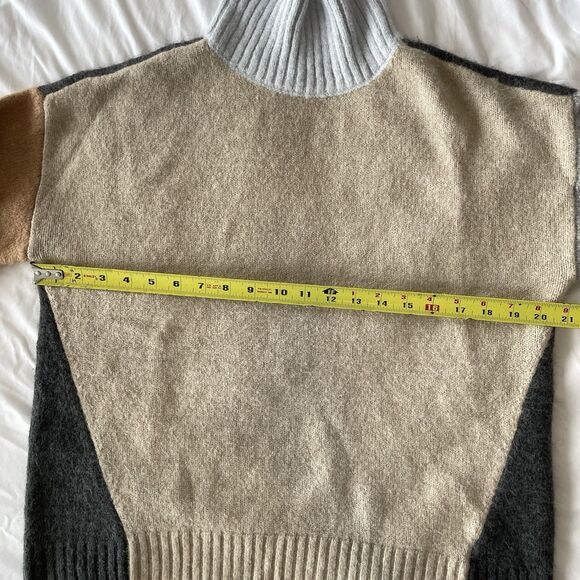 Tribal Colorblock Mock Neck Sweater Acrylic Throwback Top Womens Size M - Picture 8 of 9